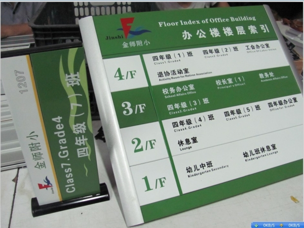 學(xué)校辦公樓層索引牌,廣東教育學(xué)院標識標牌